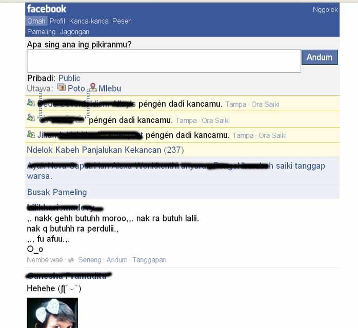 FACEBOOK DENGAN BAHASA JAWA